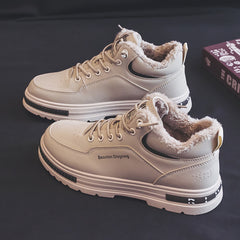 Men's Fuzz Lined Lace-up Ankle Boots - Casual Walking Shoes