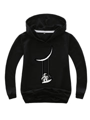 Astronaut Pattern V Neck Long Sleeve Sweatshirt For Girls Kids