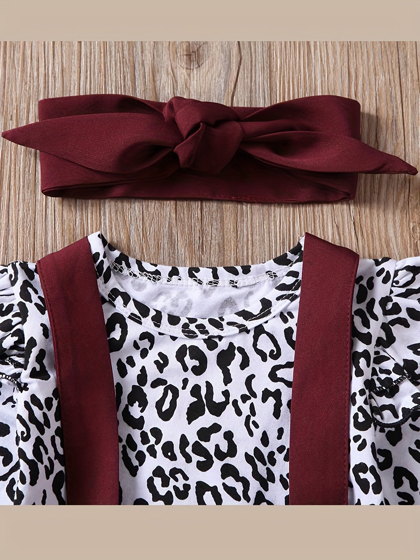 Leopard Print Top & Suspender Puffy Dress