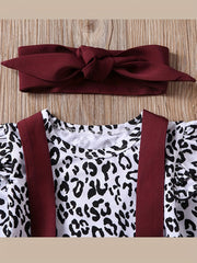 Leopard Print Top & Suspender Puffy Dress