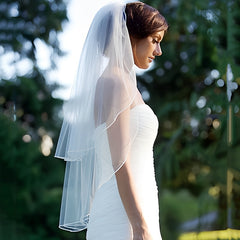 2 Layer Tulle Wedding Veil with Comb Bridal Veil for Brides