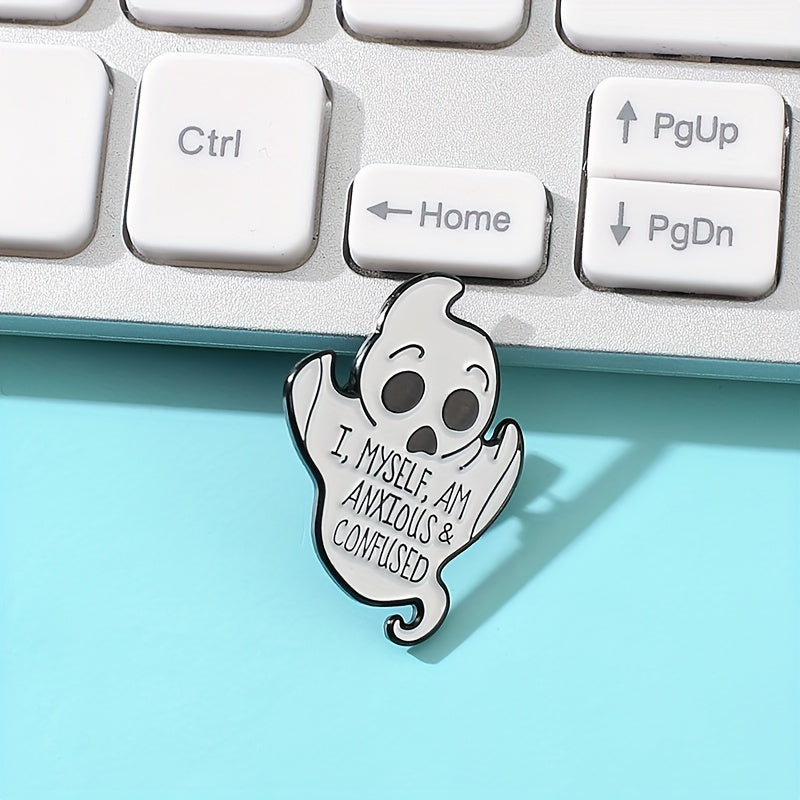 5pcs Halloween Ghost And Monster Brooches Badges For Men