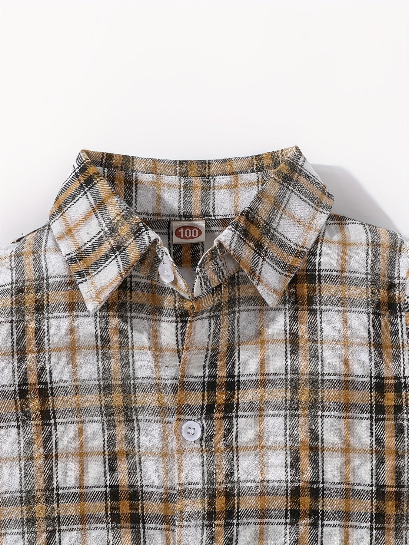 Toddler Boys Plaid Shirts Long Sleeve Button Down Tops