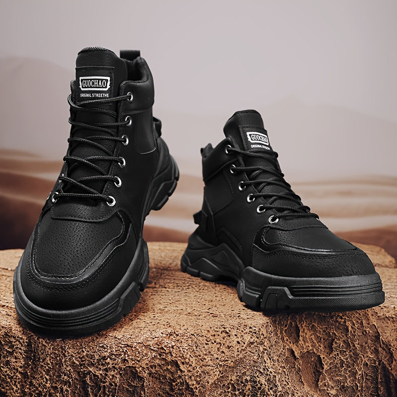 Men's Lace-up Service Combat Boots Casual Walking Shoes