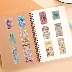 40 Pack Vintage Travel Stickers Retro Cartoon Patterns Reusable Paper Self