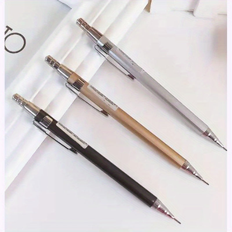 3pcs 0.7mm Metal Mechanical Pencils for Stylish Writing, Offices, Schools