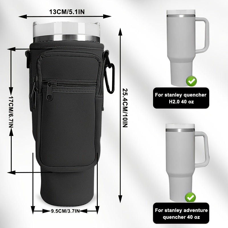 Neoprene Water Bottle Carrier Pouch 40 30Oz Cup Anti Scalding Protective Holder
