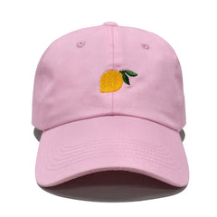 Lemon Embroidery Baseball Cap Solid Dad Hat Adjustable Sun Hats For Women