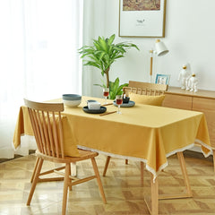 Solid Ingney Lace Tablecloth - Stain Resistant & Waterproof