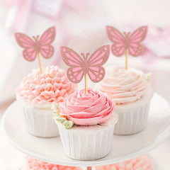 12pcs Butterfly Cake Topper Fairy Wedding Birthday Party Decor