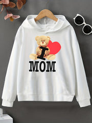 Girls' Bear ''I LOVE MOM'' Sweatshirt Hoodie