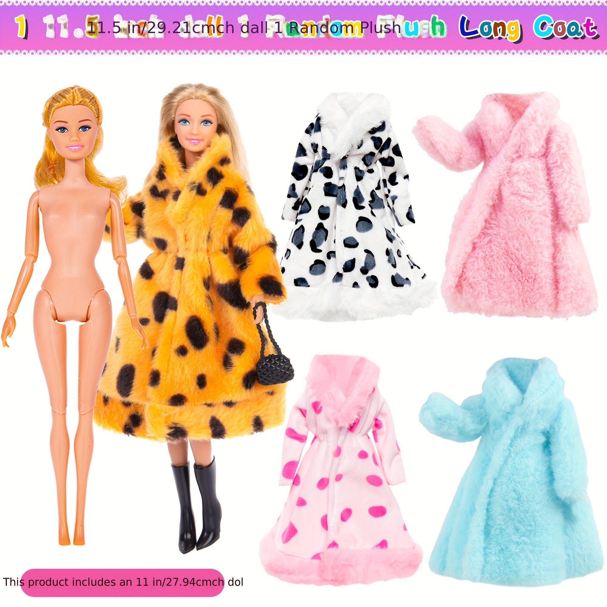 50pcs 11.5 Inch Girl Doll with Clothes Accessories - Doll Coat Princess Gowns Dr