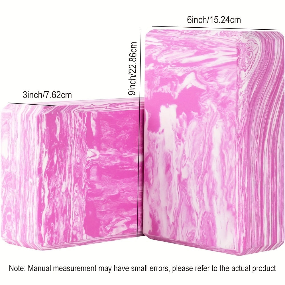 2pcs Striped Yoga Blocks Non slip Fitness Bricks 9inx6inx3in