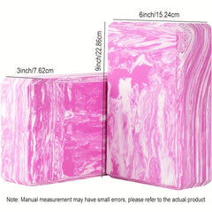 2pcs Striped Yoga Blocks Non slip Fitness Bricks 9inx6inx3in
