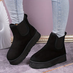 Women's Plush Inner Thermal Chelsea Boots Slip On Ankle Boots