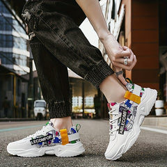 Men's Alphabets Graffiti Print Casual Shoes Spring Summer