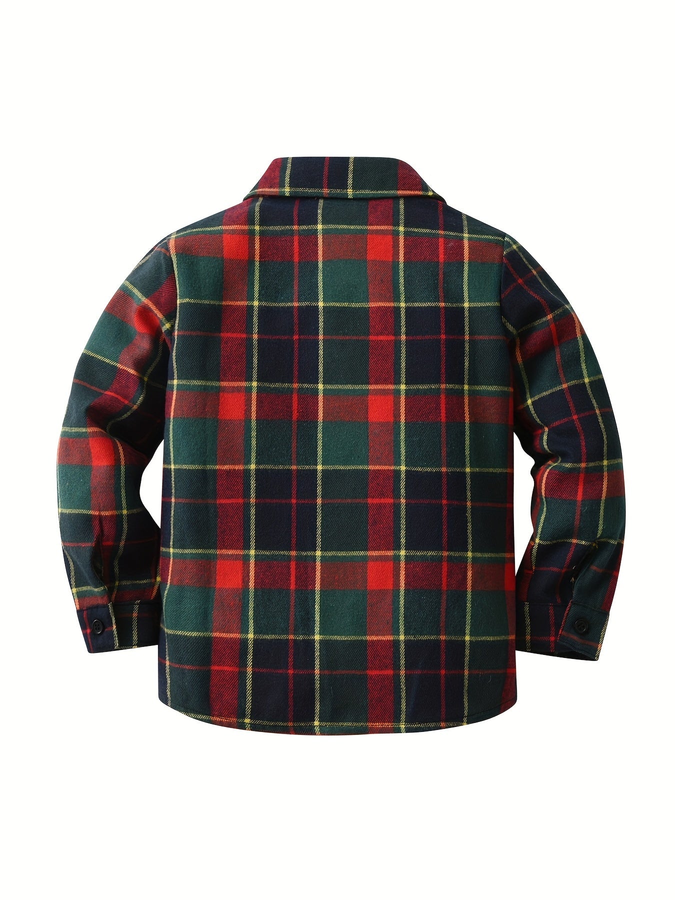 Boys Plaid Cardigan Shirts Long Sleeve Button Down Tops