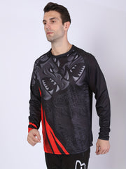 Men's Lion Pattern Long Sleeve Motorcycle T-shirt