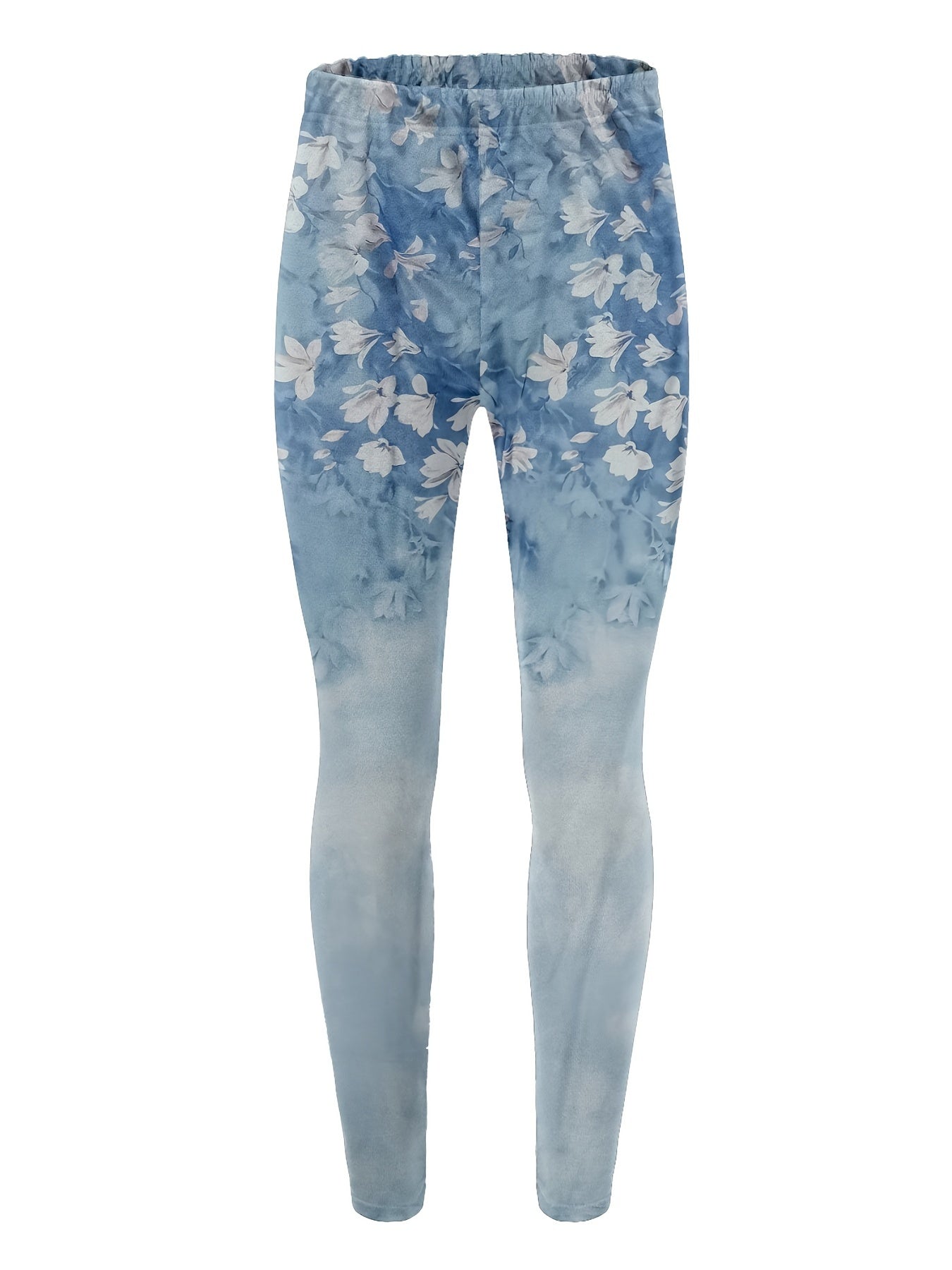 Santa Claus Print Skinny Pants Casual Stretchy Pants Women's Clothing