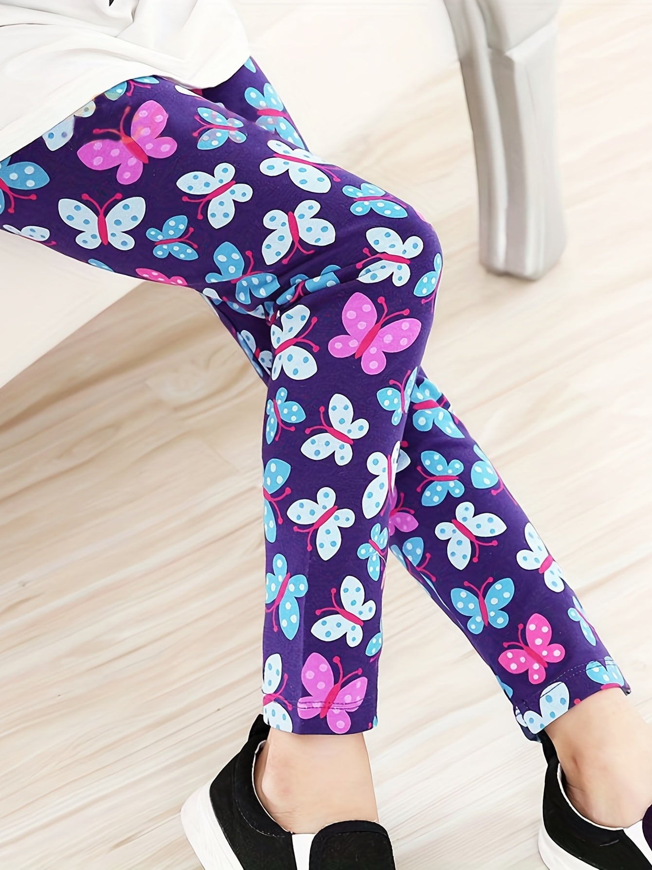 Girls Fairy Graphic Stretch Athletic Leggings High Waist Yoga Pants
