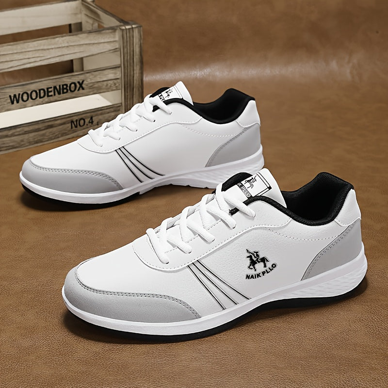 Men's Solid Sneakers Non Slip Lace Up Casual Soft Sole Shoes