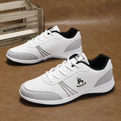 Men's Solid Sneakers Non Slip Lace Up Casual Soft Sole Shoes