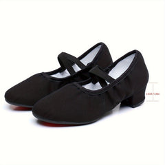 Mid Heel Latin Dance Shoes for Indoor and Outdoor Practice