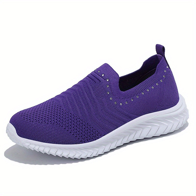 Women's Breathable Knit Slip On Sneakers Lightweight Shoes