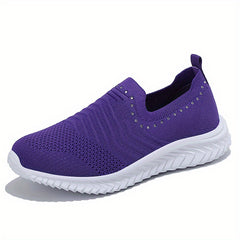 Women's Breathable Knit Slip On Sneakers Lightweight Shoes