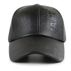 PU Leather Baseball Cap Women Men Letters Embossed Casual Hats