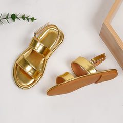 Girls Solid Open Toe Sandals Lightweight Breathable Vacation Beach Shoes