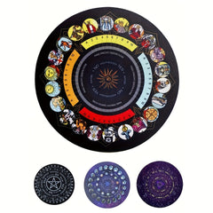 Rubber Mat with Divination & Zodiac Designs: Pendulum & Stone Protection