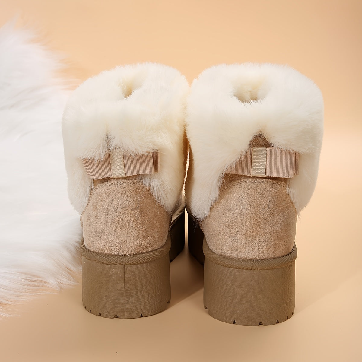 Women's Plush Lined Thermal Snow Boots Chunky Winter Warm Shoes