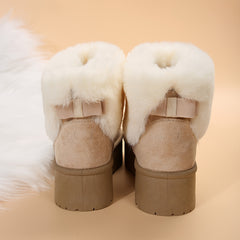 Women's Plush Lined Thermal Snow Boots Chunky Winter Warm Shoes