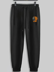 Skull Pattern Men's Drawstring Sweatpants Pocket Casual Comfy Jogger Pants