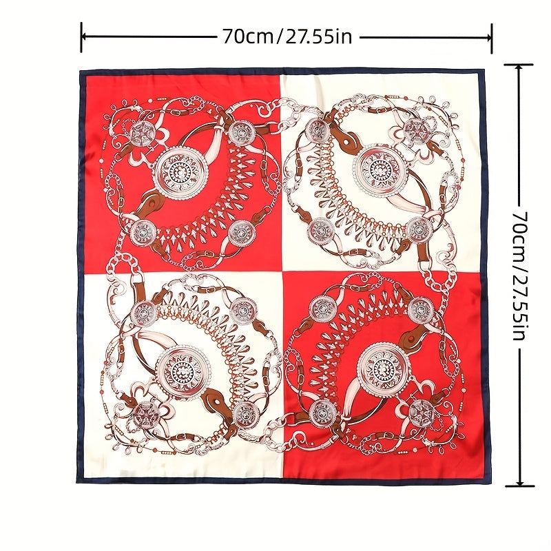 Crown Pattern Bandana Silk Scarf Casual Shawl Scarf Wrap Head Wrap