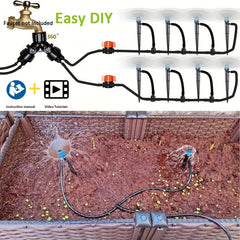 Drip Irrigation Kit for Potted Plants, 19.96m Tubing, 16 Sprinklers