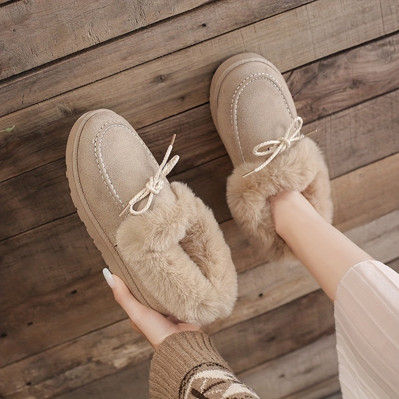 Winter Snow Boots Plush Fur Lined Keep Warm Short Boots