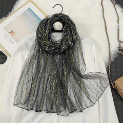 Hot Stamping Gauze Scarf Hijab Solid Thin Shawl Boho Head Wrap