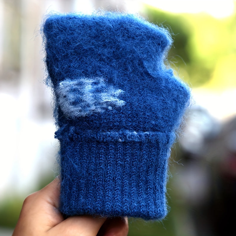 Kids' Plush Winter Split-finger Gloves, Mobile-friendly