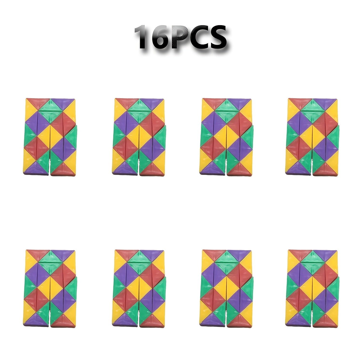 24pcs Mini Snake Cube Puzzle Set Colorful Plastic Magic Snake Toy