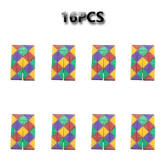 24pcs Mini Snake Cube Puzzle Set Colorful Plastic Magic Snake Toy