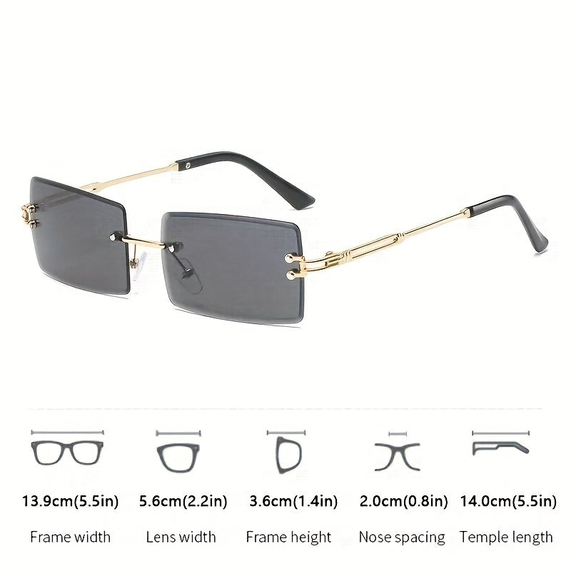 Men's Rimless Sunglasses Mixed Lens Decorative Party Holiday Accessories