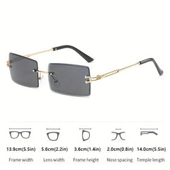 Men's Rimless Sunglasses Mixed Lens Decorative Party Holiday Accessories