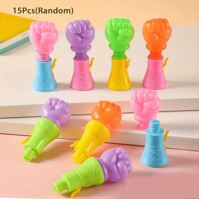15pcs Colorful Ejection Fist Toys Birthday Party Favors Mixed Colors