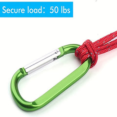 DORESS 4PCS Carabiner Clips Aluminum D Ring Shape with Keyring Hook