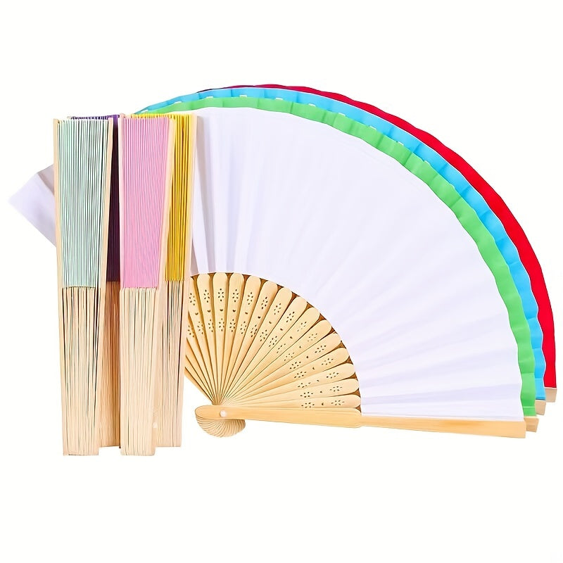 Solid Folding Dance Paper Hand Fan Wedding Party DIY Favors