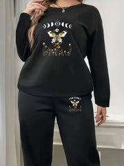 Women's Plus Size Butterfly & Moon Lounge Set