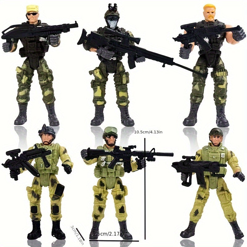 6 Styles Soldier Model With Movable Joints & Weapon