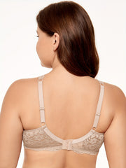 Women's Plus Floral Lace Full Cover Underwire Bra